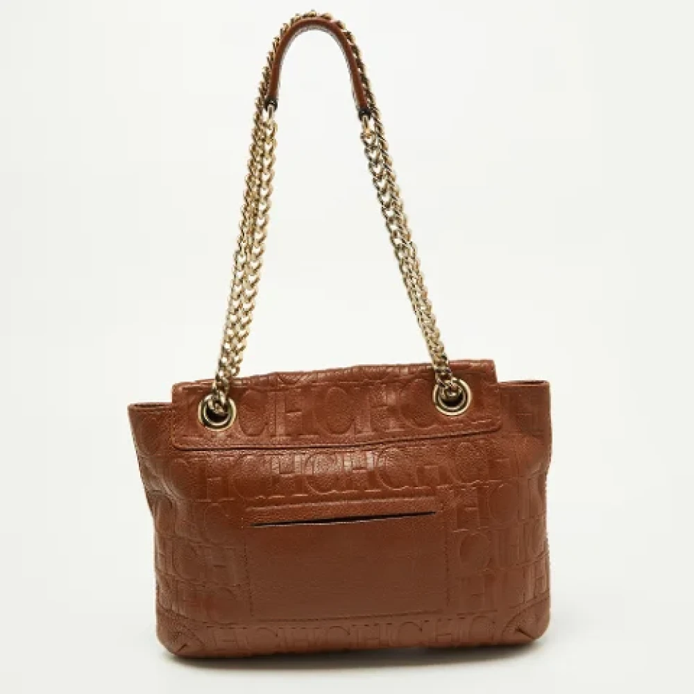 Carolina Herrera Pre-owned Leather handbags Brown Dames
