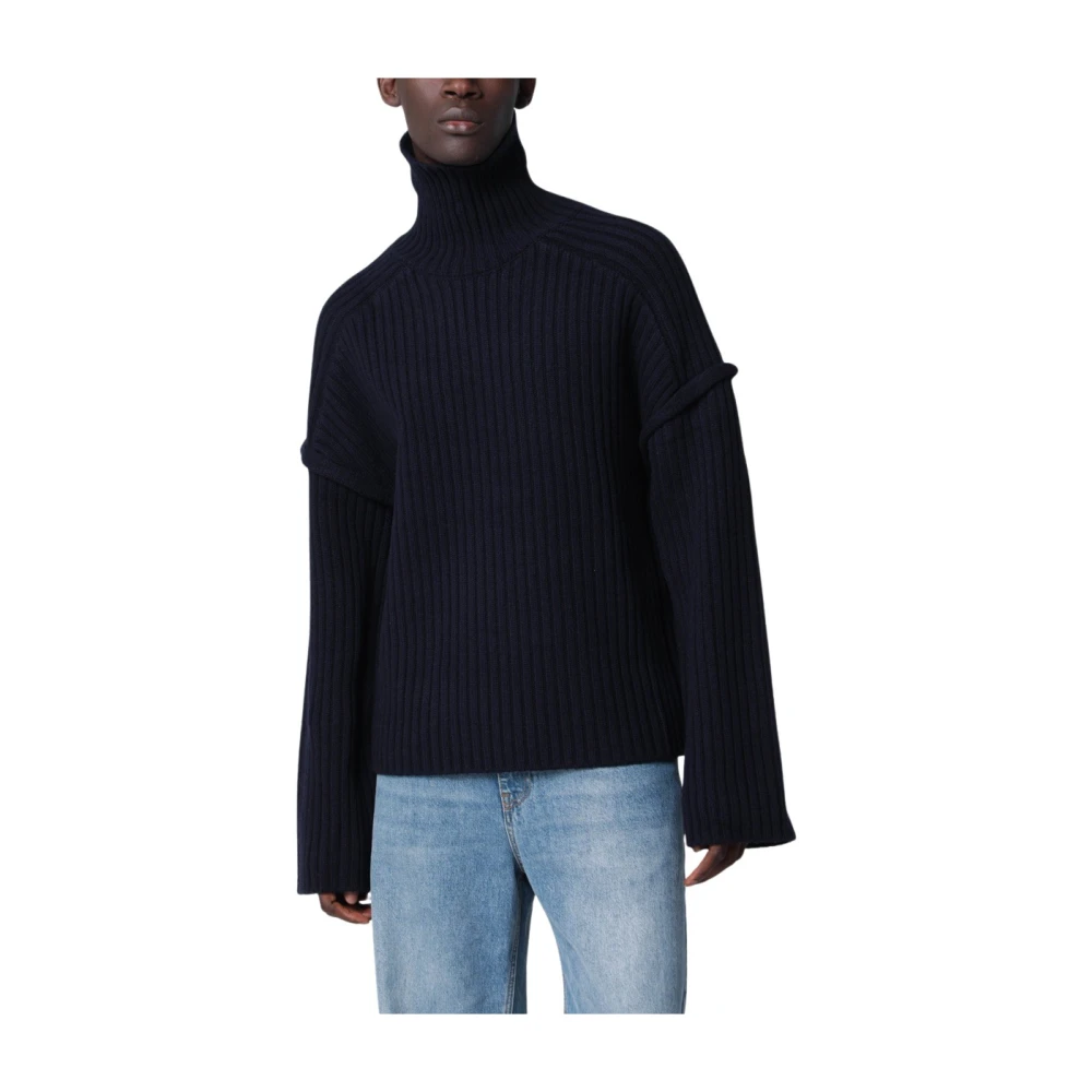 Séfr , Turtlenecks, Male, Blue, L, Dropped Shoulder Turtleneck Jumper