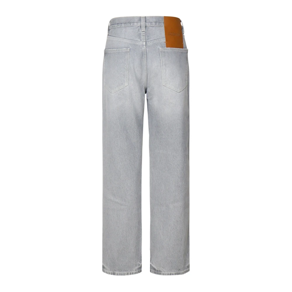Jacquemus Grijze Denim Jeans Rits Knoopsluiting Gray Heren