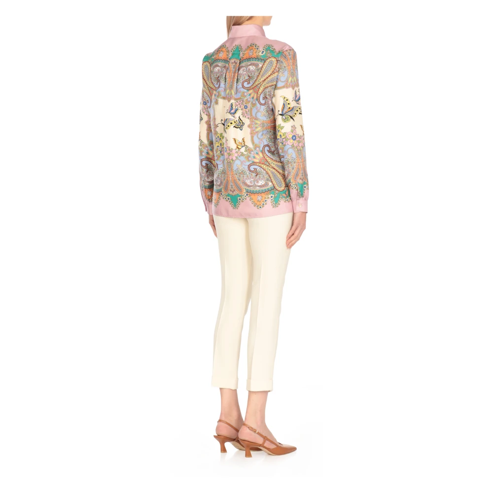 ETRO Multicolor Paisley Zijden Overhemd met Kraag Multicolor Dames