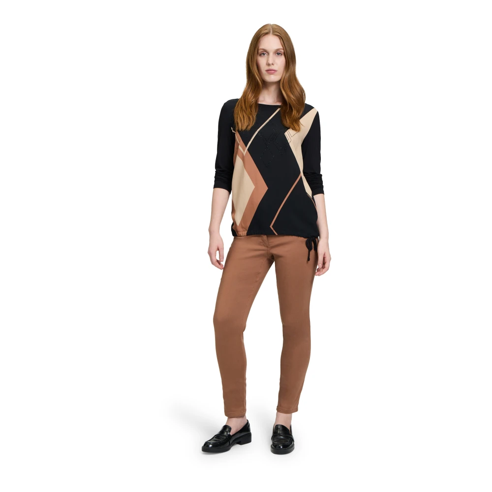 Betty Barclay Glitter Casual Shirt met Koord Black Dames