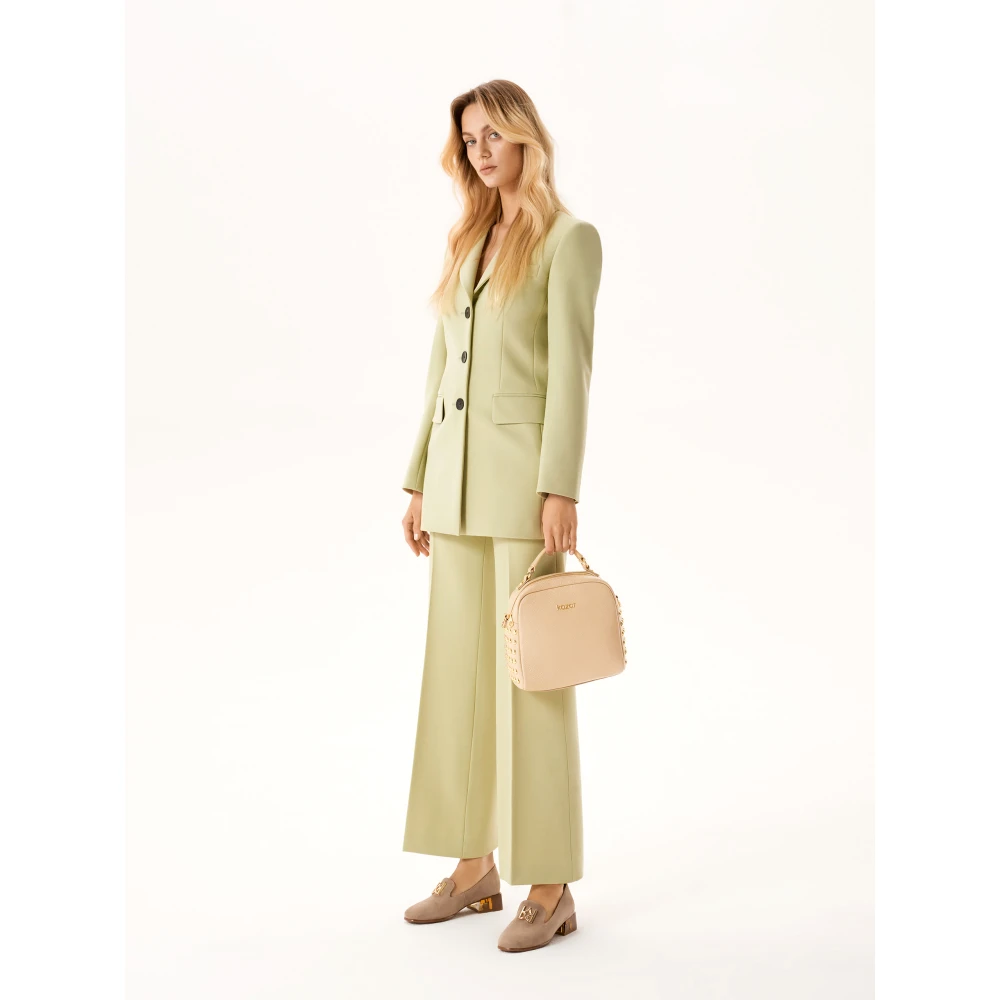 Kazar Handtas van leer versierd met studs Beige Dames