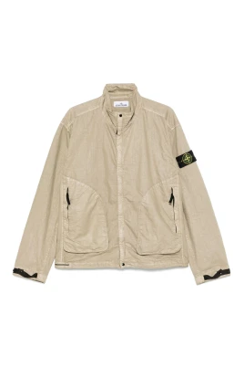 Beige Jacka med Ståkrage