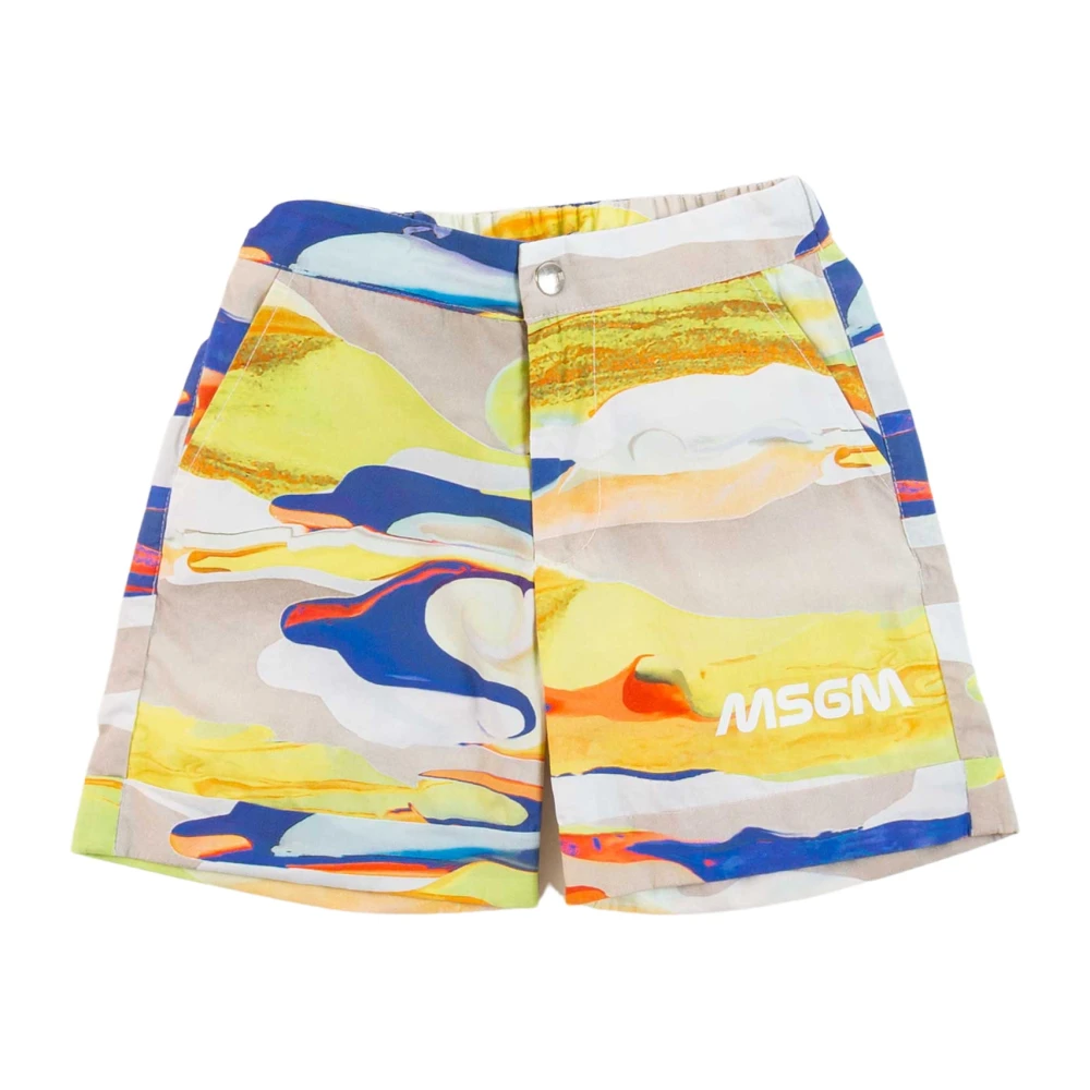Msgm Yellow Shorts In Tessuto - Male - Shorts - 10 Y - Kids