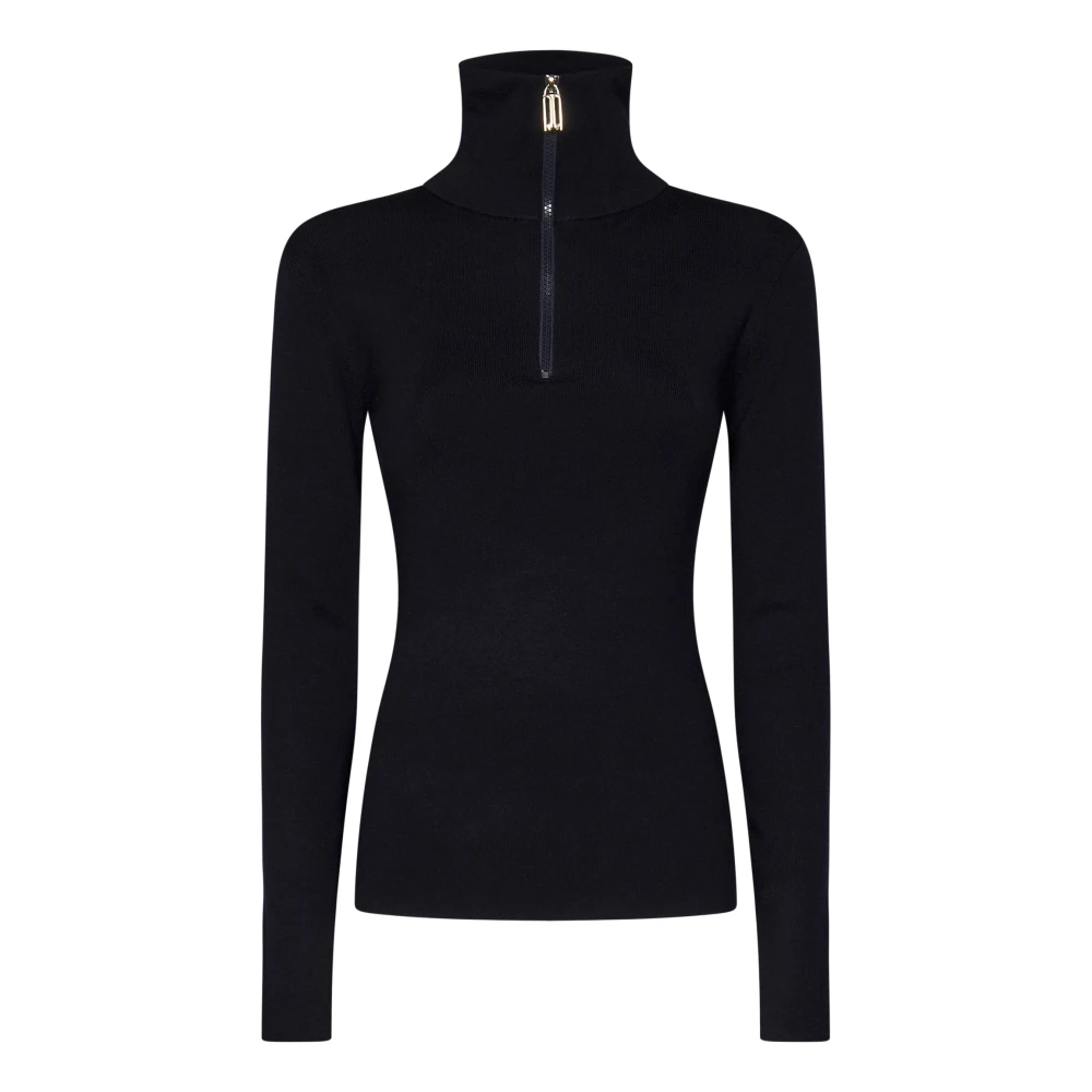 Victoria Beckham Midnight Blue Turtleneck Sweater Aw24 Blue, Dam