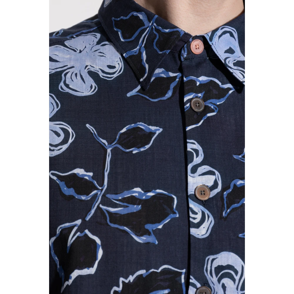 PS By Paul Smith Overhemd met bloemenpatroon Blue Heren