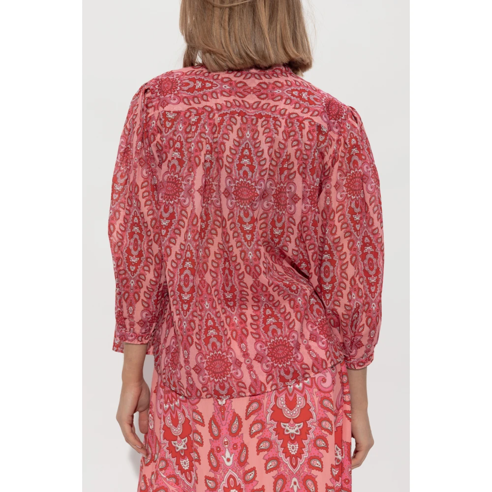 ETRO Gestreepte top met decoratieve strik bij de halslijn Red Dames