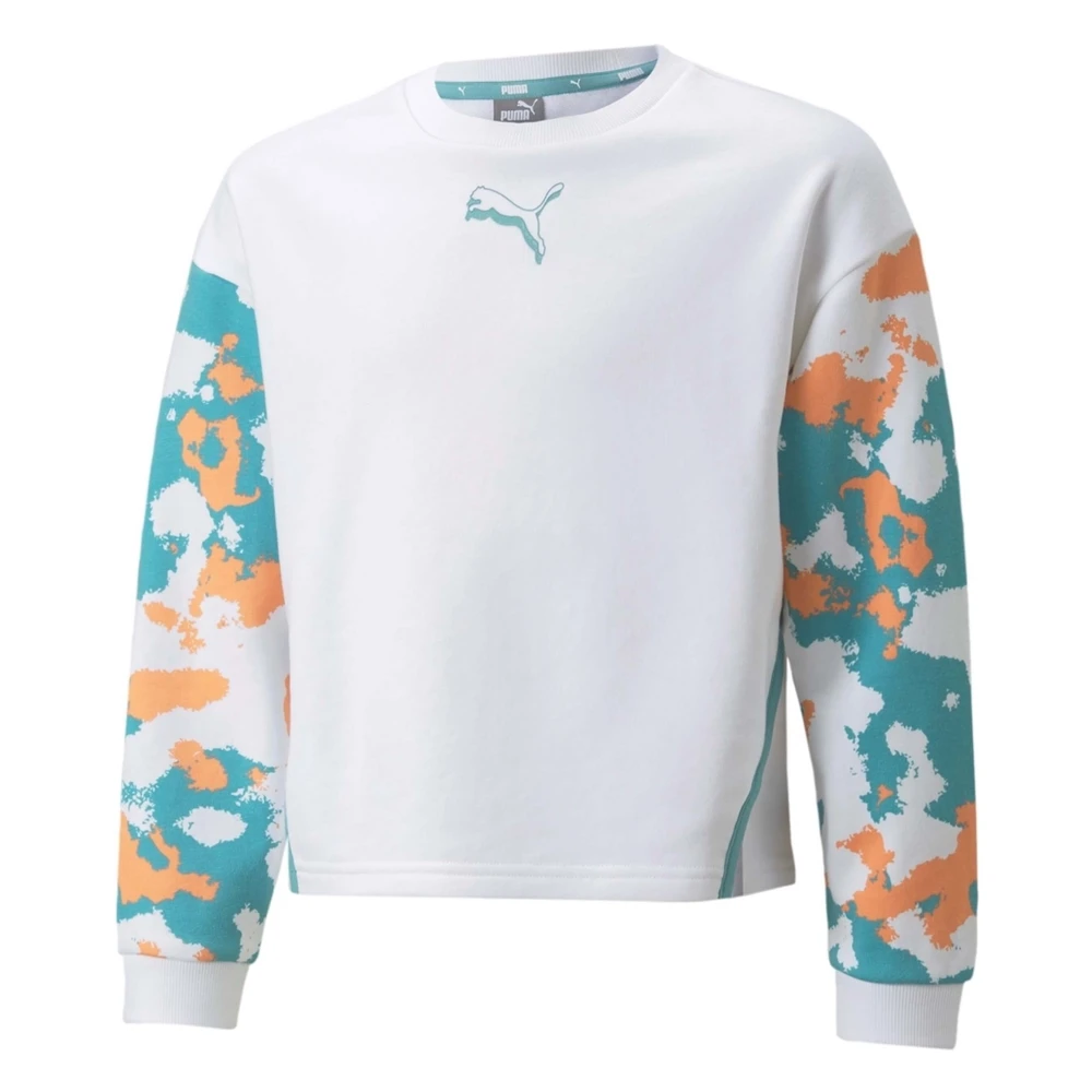 Puma Alpha Crew Hoodie för Barn White, Flicka