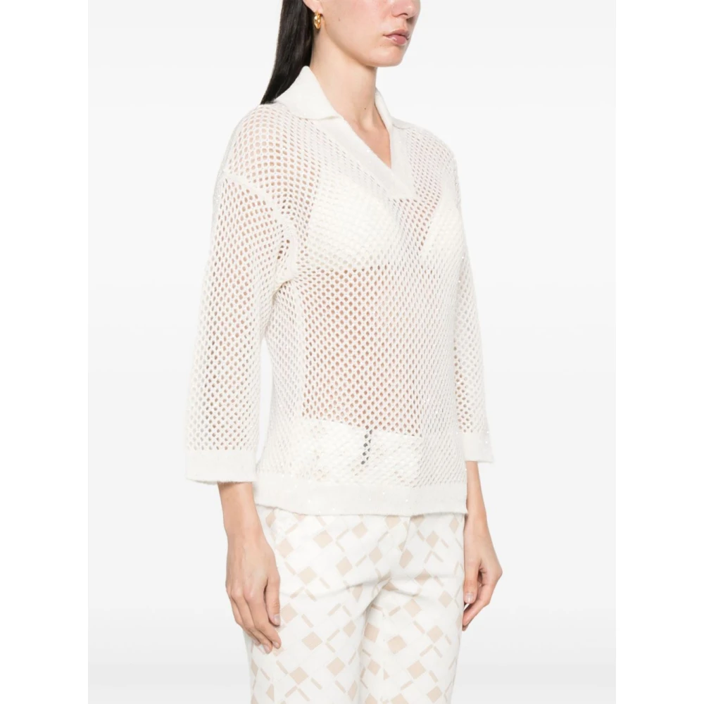 PESERICO Witte Trui Ss25 Beige Dames