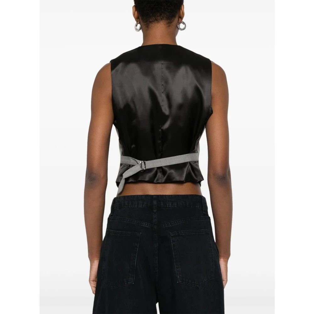 Filippa K Grijze V-hals trui met knoopsluiting Gray Dames