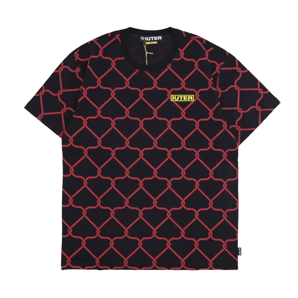 Iuter Zwarte Net Tee Korte Mouw T-shirt Multicolor Heren
