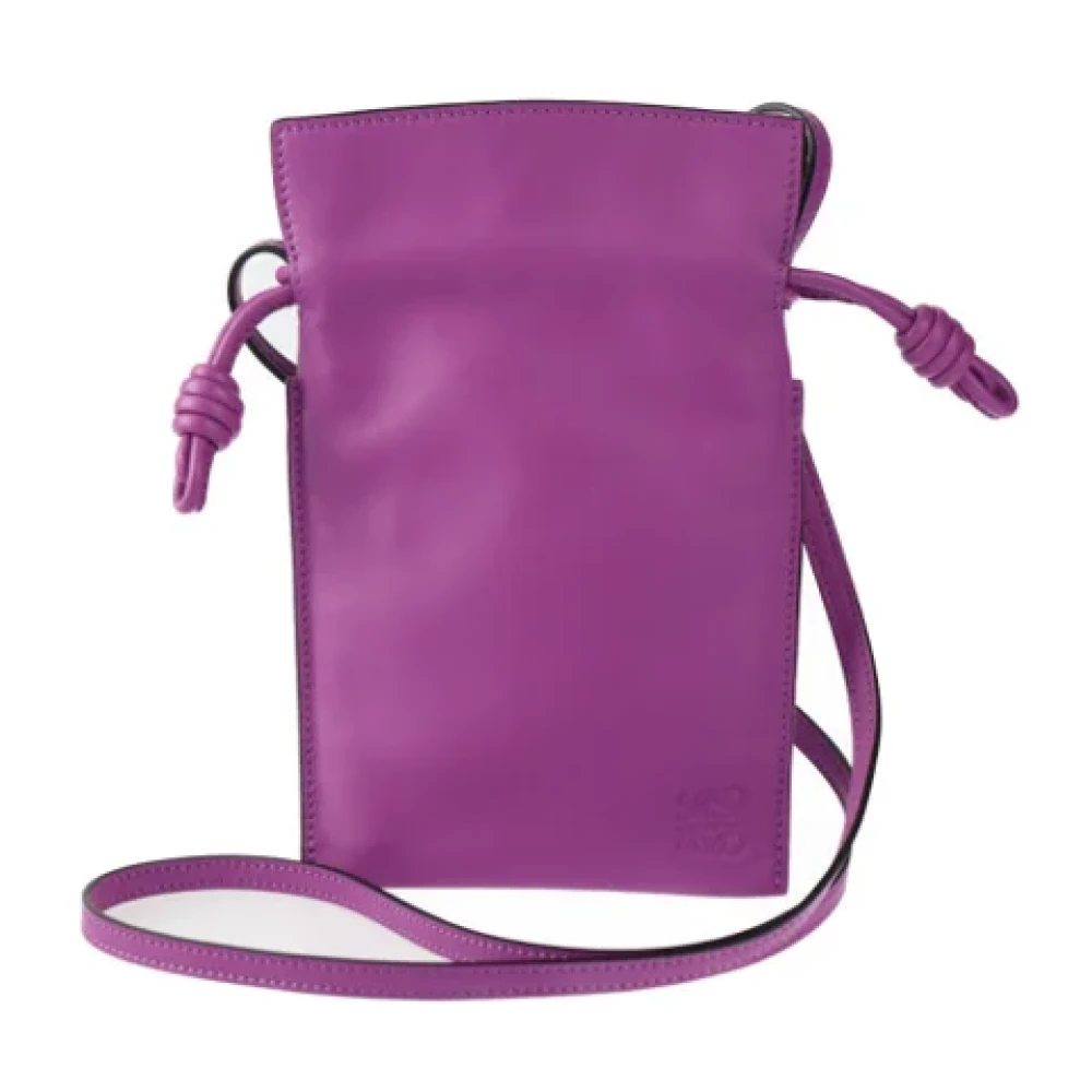 Loewe Pre-owned Leather crossbody-bags Purple Dames