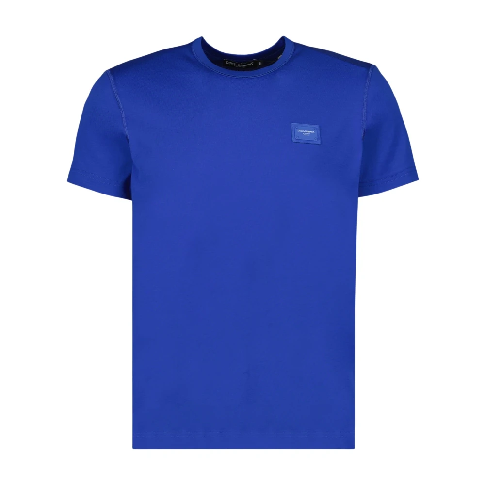 Dolce & Gabbana Logo Plaque T-Shirt Blue Heren