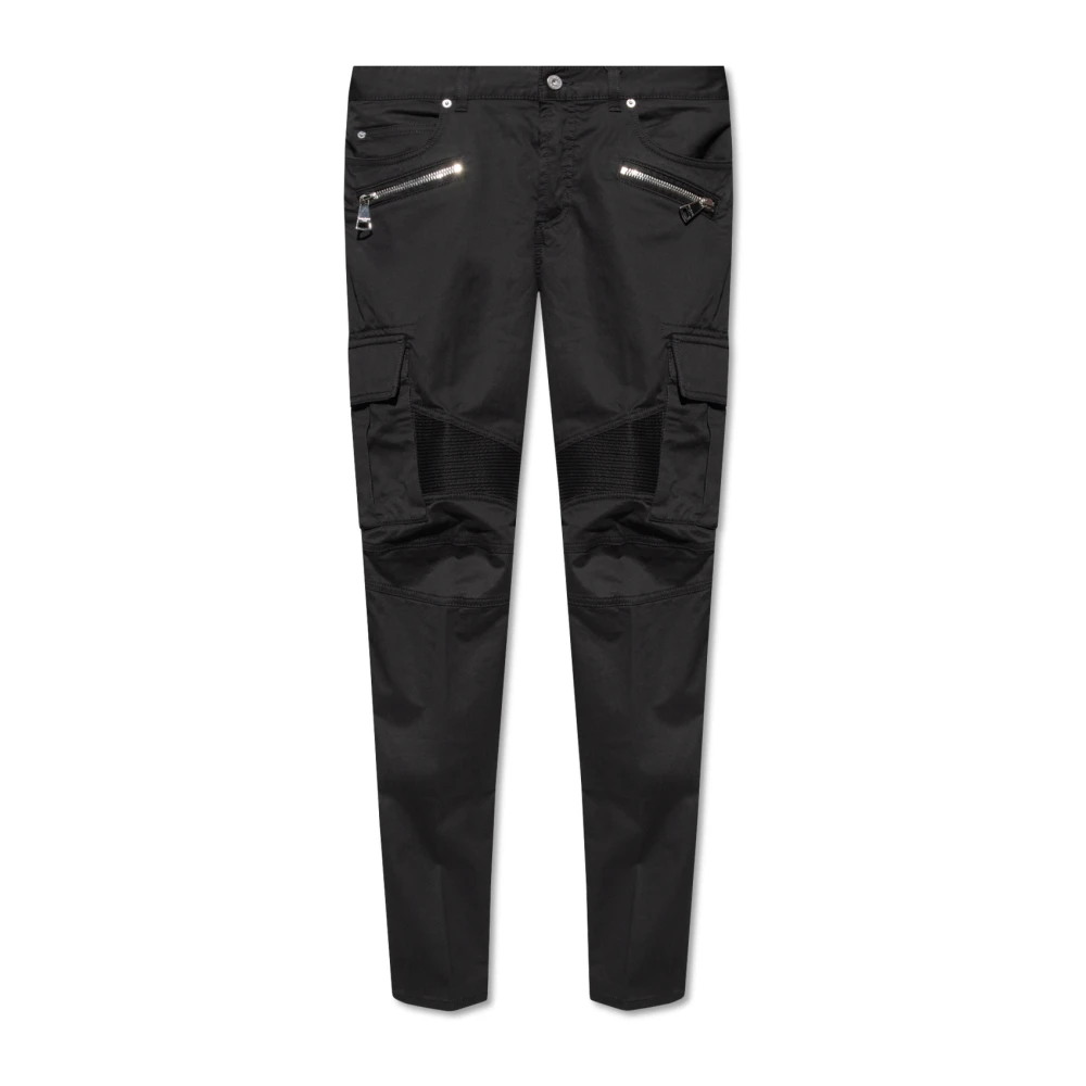 Balmain Black Cargo Trousers - Male - Slim-Fit Trousers - W32 - Trousers