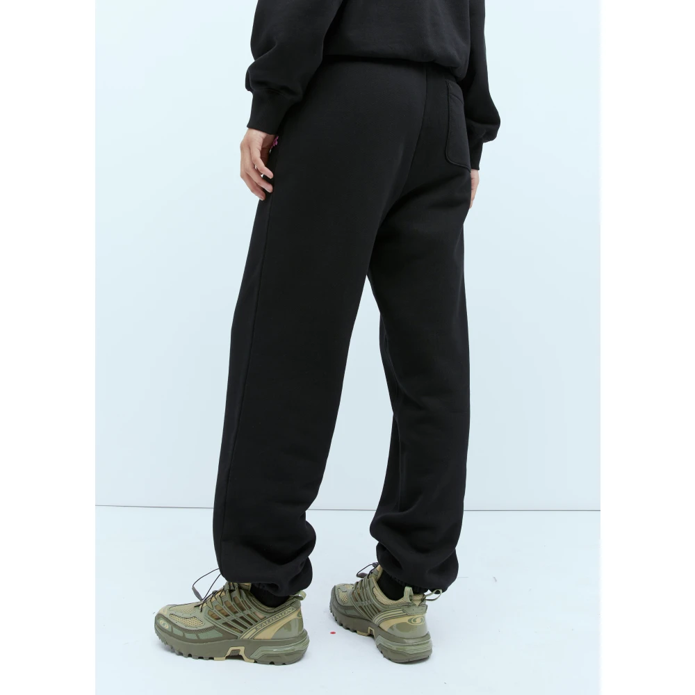 Carhartt WIP Katoenen Fleece Track Pant met Logo Black Dames