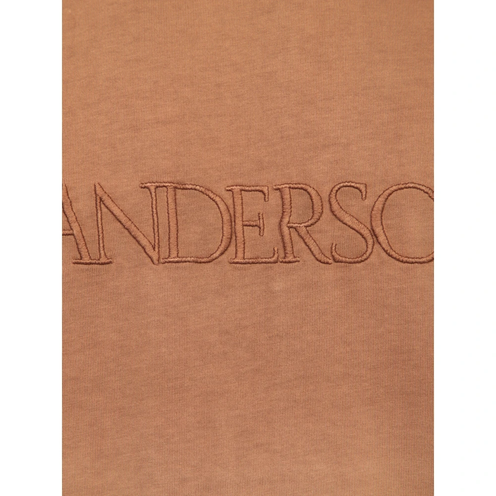 JW Anderson Bruine reliëflogo T-shirt Brown Heren