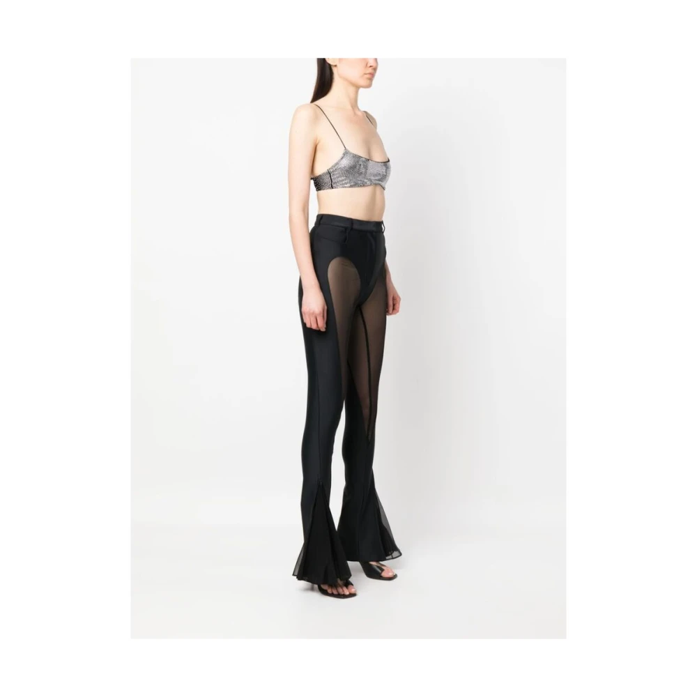 Mugler Wide Trousers Black Dames