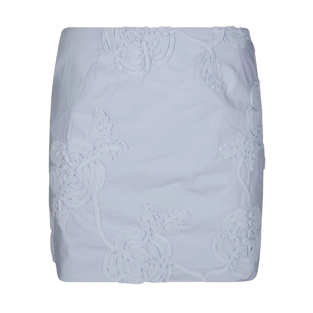 Rotate Birger Christensen Cotton Mini Rok Blue Dames