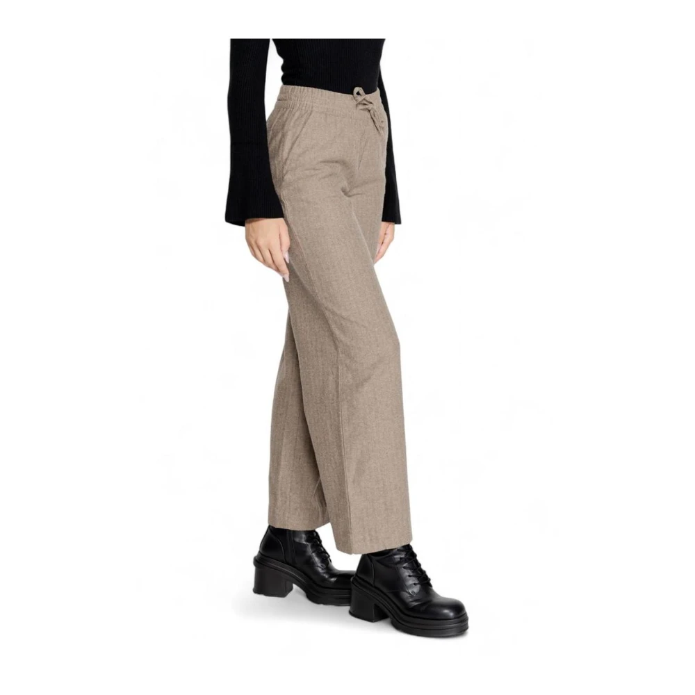 Jacqueline de Yong Bruine Katoenmix Jeans & Broeken Brown Dames
