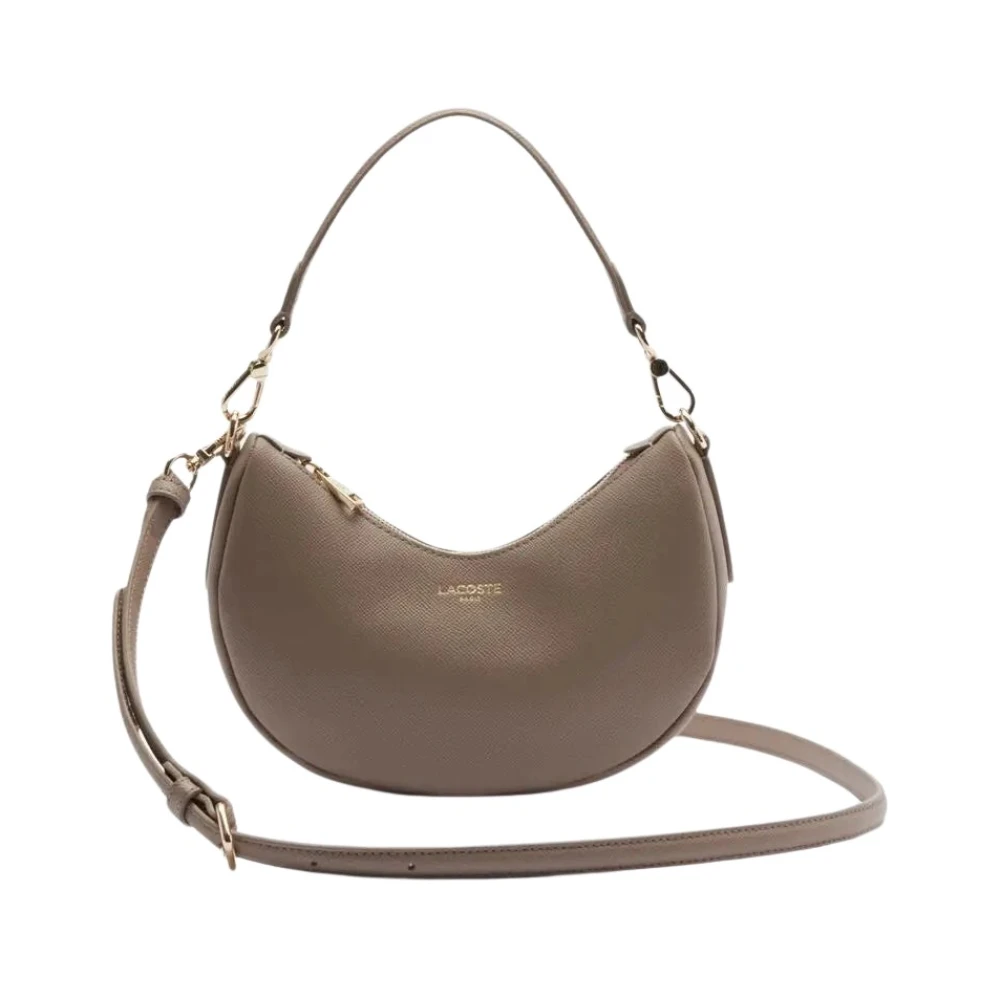 Lacoste Women's Beige Elysées Taupe Leather Handbag - Shoulder Bags - One Size - Bags