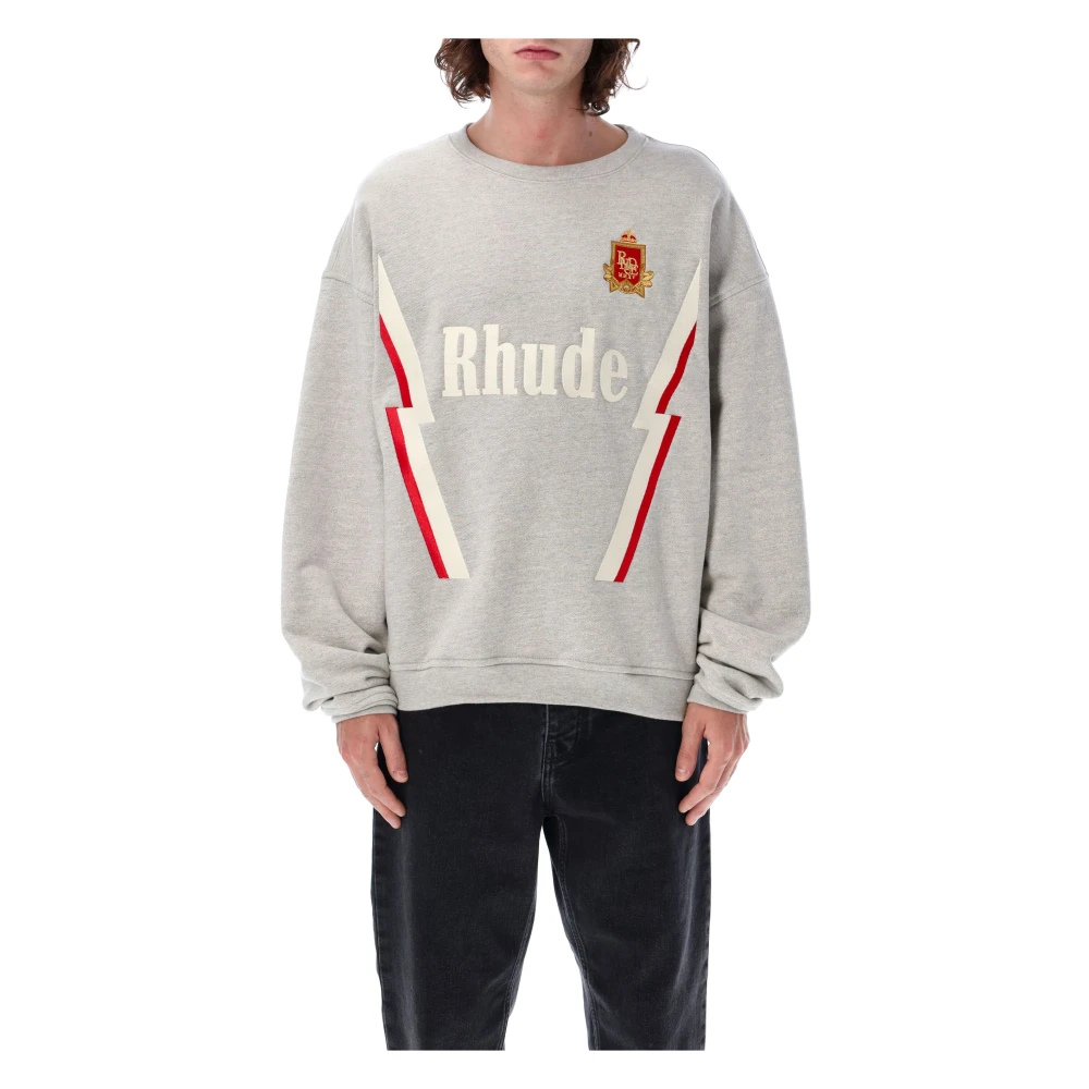 Rhude Lightning Crewneck Knitwear Gray Heren