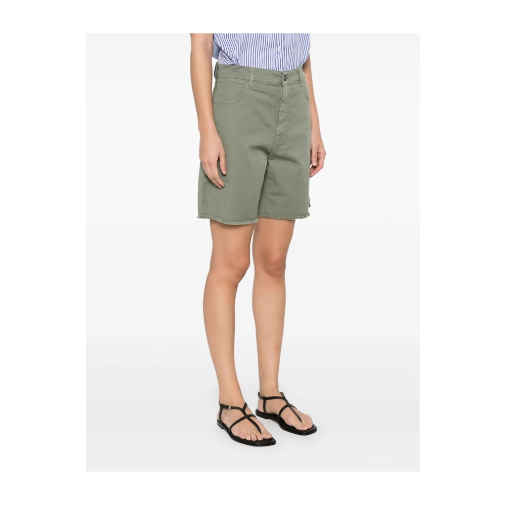 Fay Groene Shorts met Voorknoopsluiting Green Dames