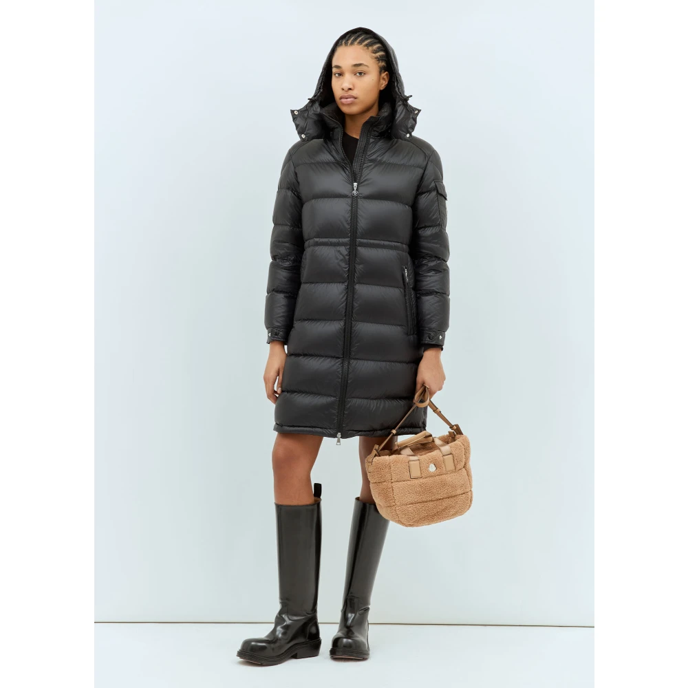 Moncler Hooded Down Jacket Black Dames