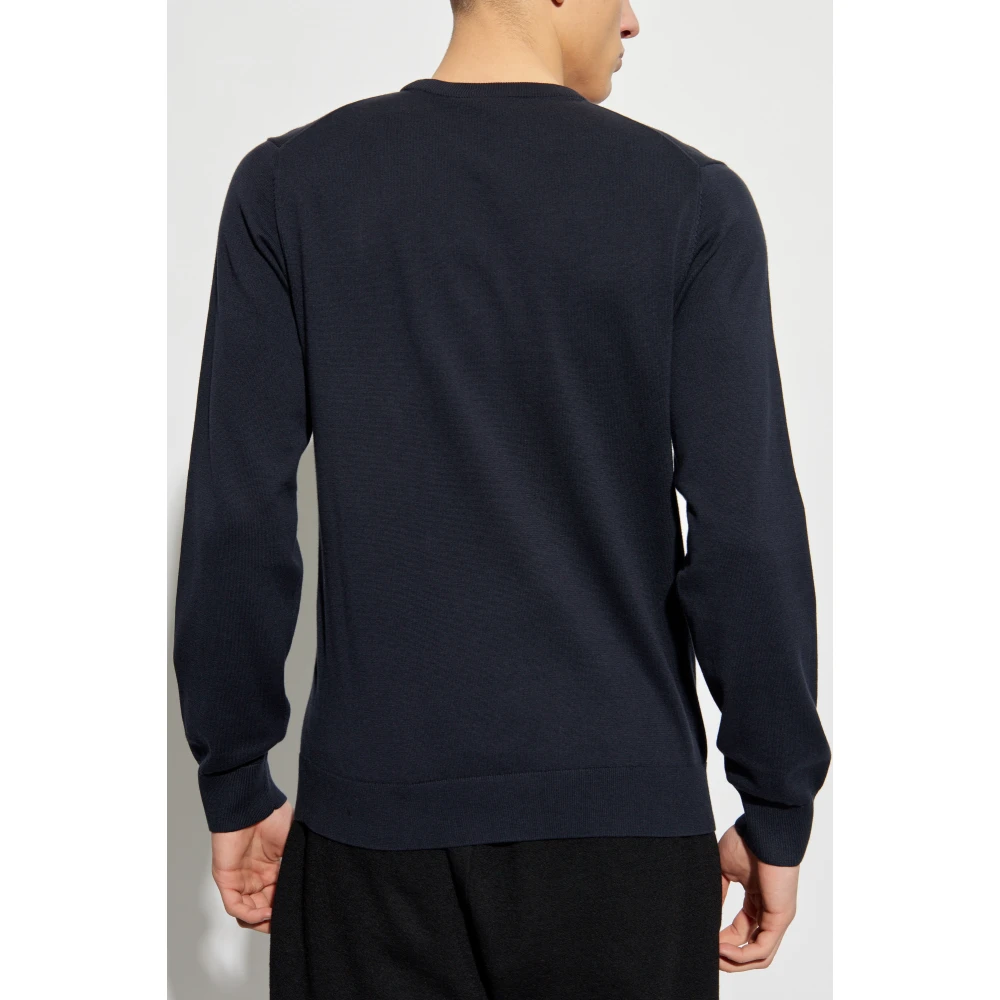 PS By Paul Smith Katoenen trui met logopatch Blue Heren