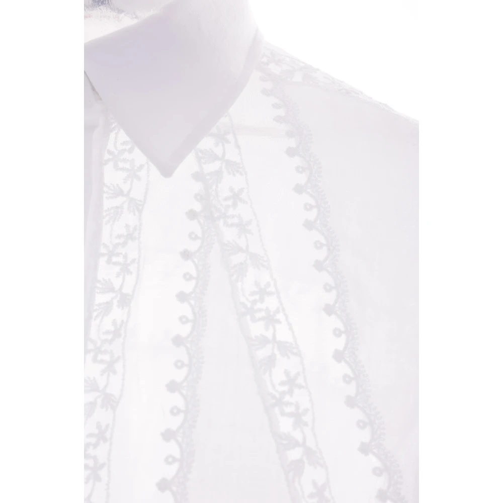 Ermanno Scervino Witte Oversized Kant Katoenen Overhemd White Dames