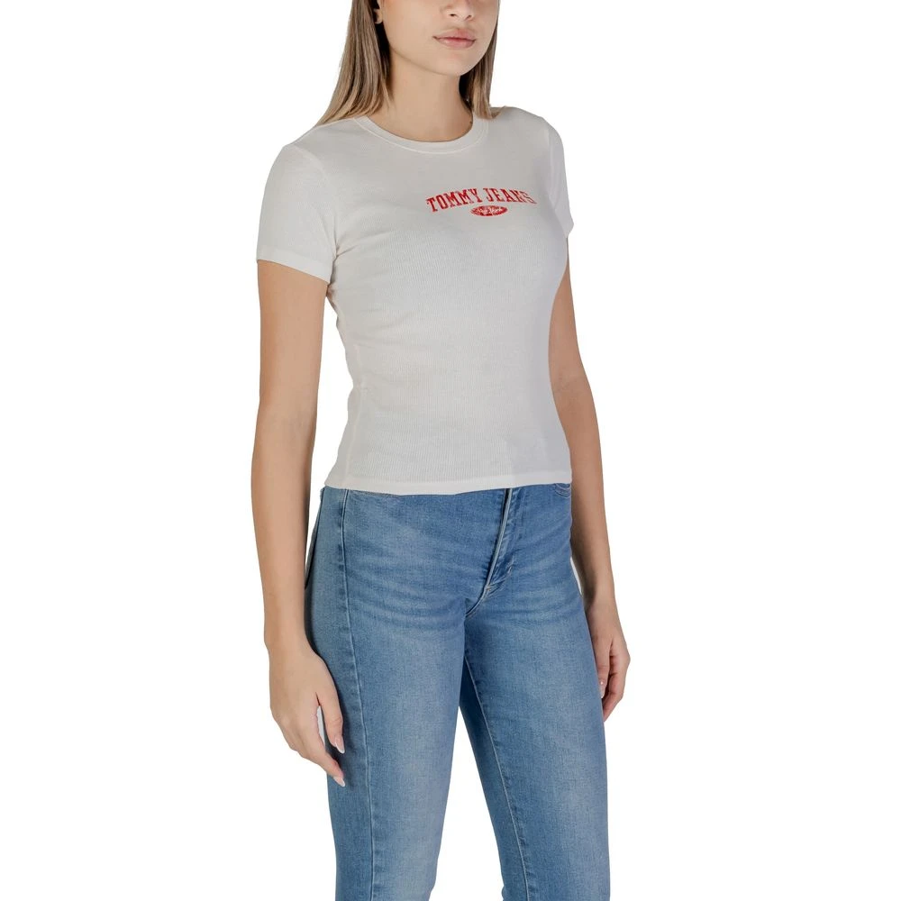 Tommy Jeans Witte Katoenen Tops & T-shirt Collectie White Dames