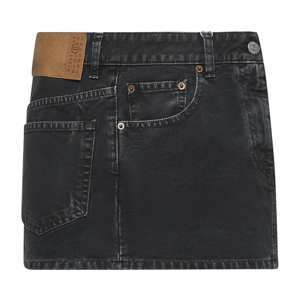 MM6 Maison Margiela Zwarte rok met uniek ontwerp Black Dames