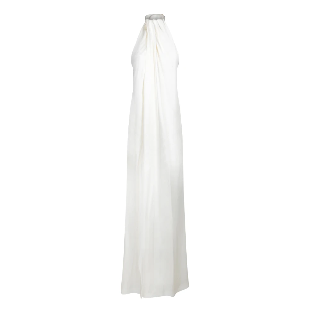 Stella Mccartney Donna Bianco Halterneck Panel Maxi Dress