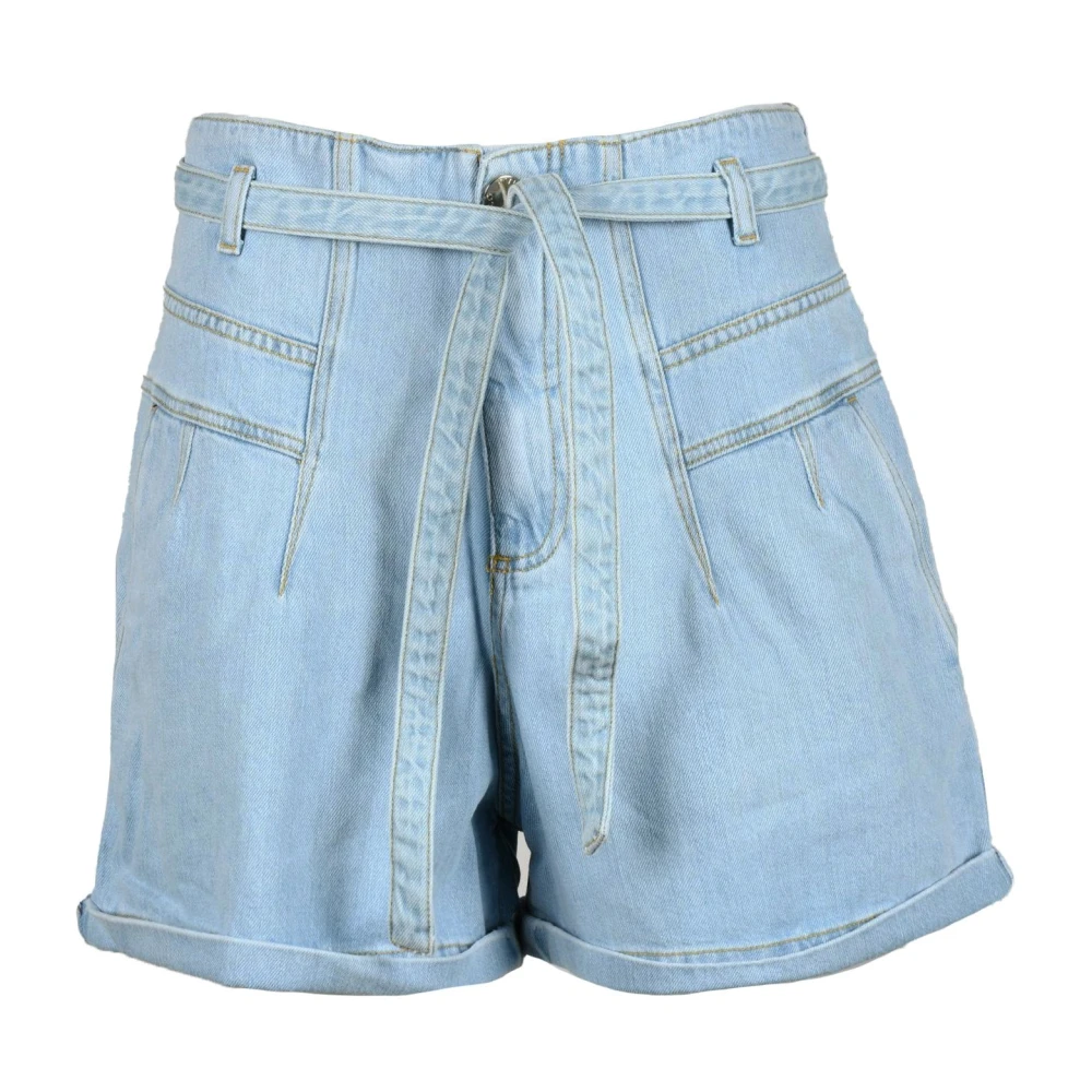 Pinko Katoenen Casual Shorts Blue Dames