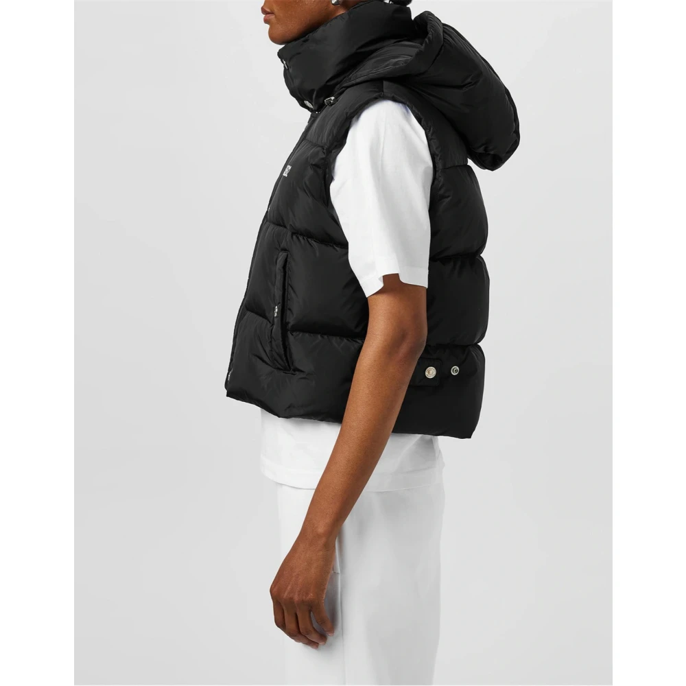 Dsquared2 Donsvest Jas Zwart Rits Logo Black Dames