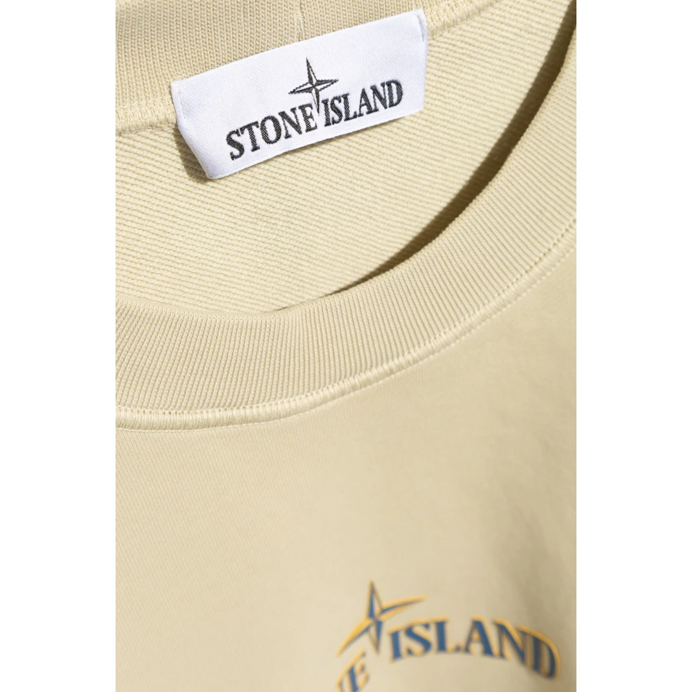 Stone Island Sweatshirt met logo Beige Heren
