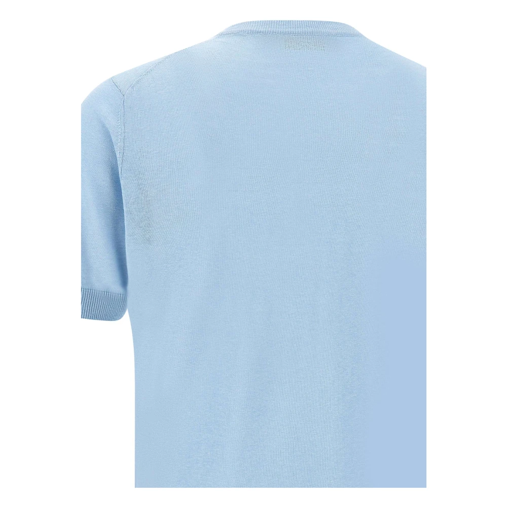 Filippo De Laurentiis Blauwe Zijden Linnen Sweater Blue Heren