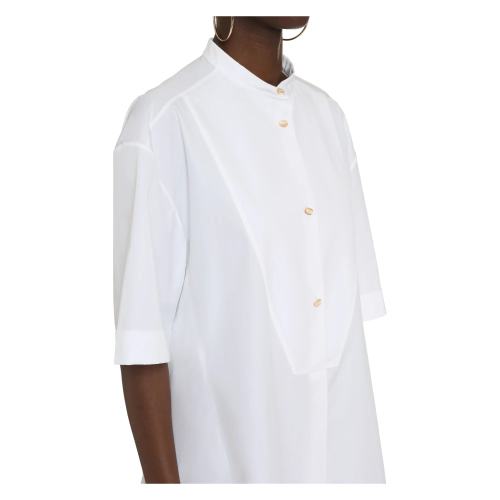 Jil Sander Katoenen overhemdjurk met manchetten White Dames
