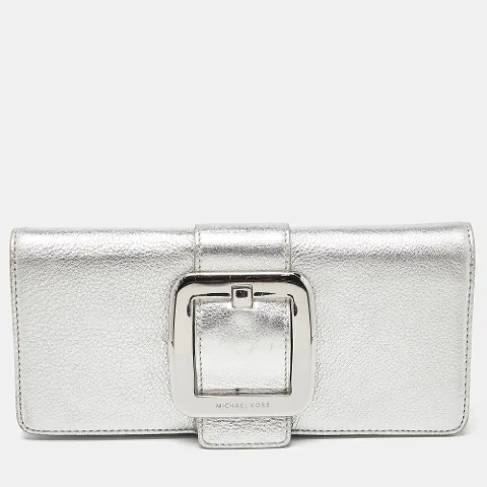Michael Kors Pre-owned Leather clutches Gray Dames
