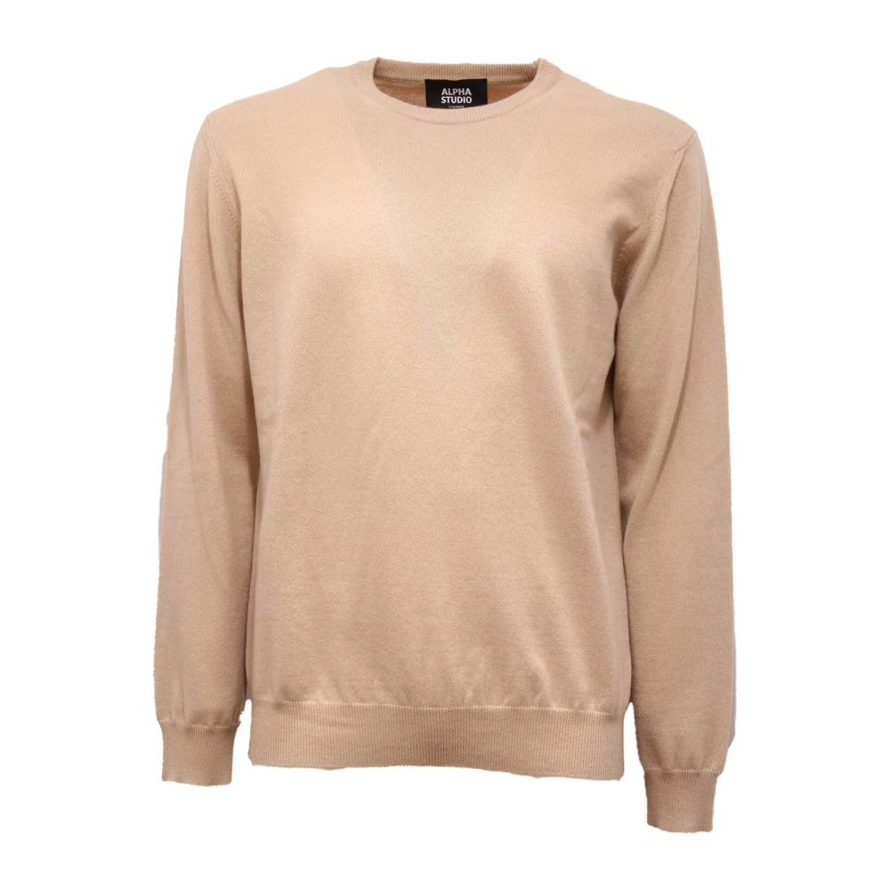 Alpha Studio Men's Beige Cashmere Knitwear, 2XL, Cashmere Jumper In Sesamo Color