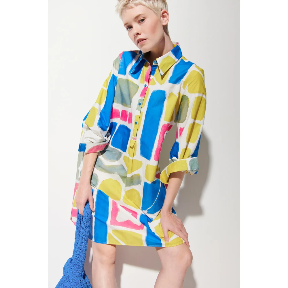 LUISA CERANO Ethnic-Print Overhemdjurk Multicolor Dames