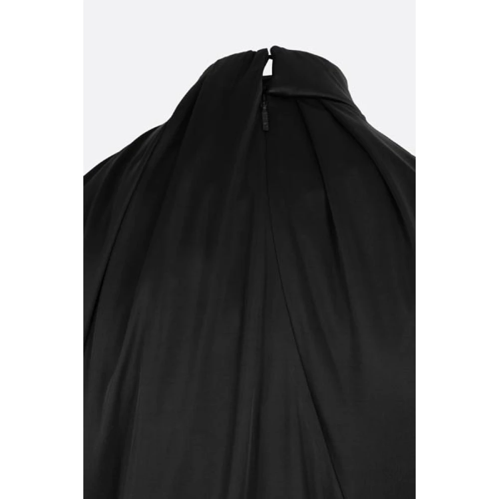 Versace Zwarte mouwloze top met drapering Black Dames