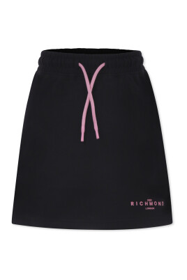 sort-casual-nederdel-med-pink-logo