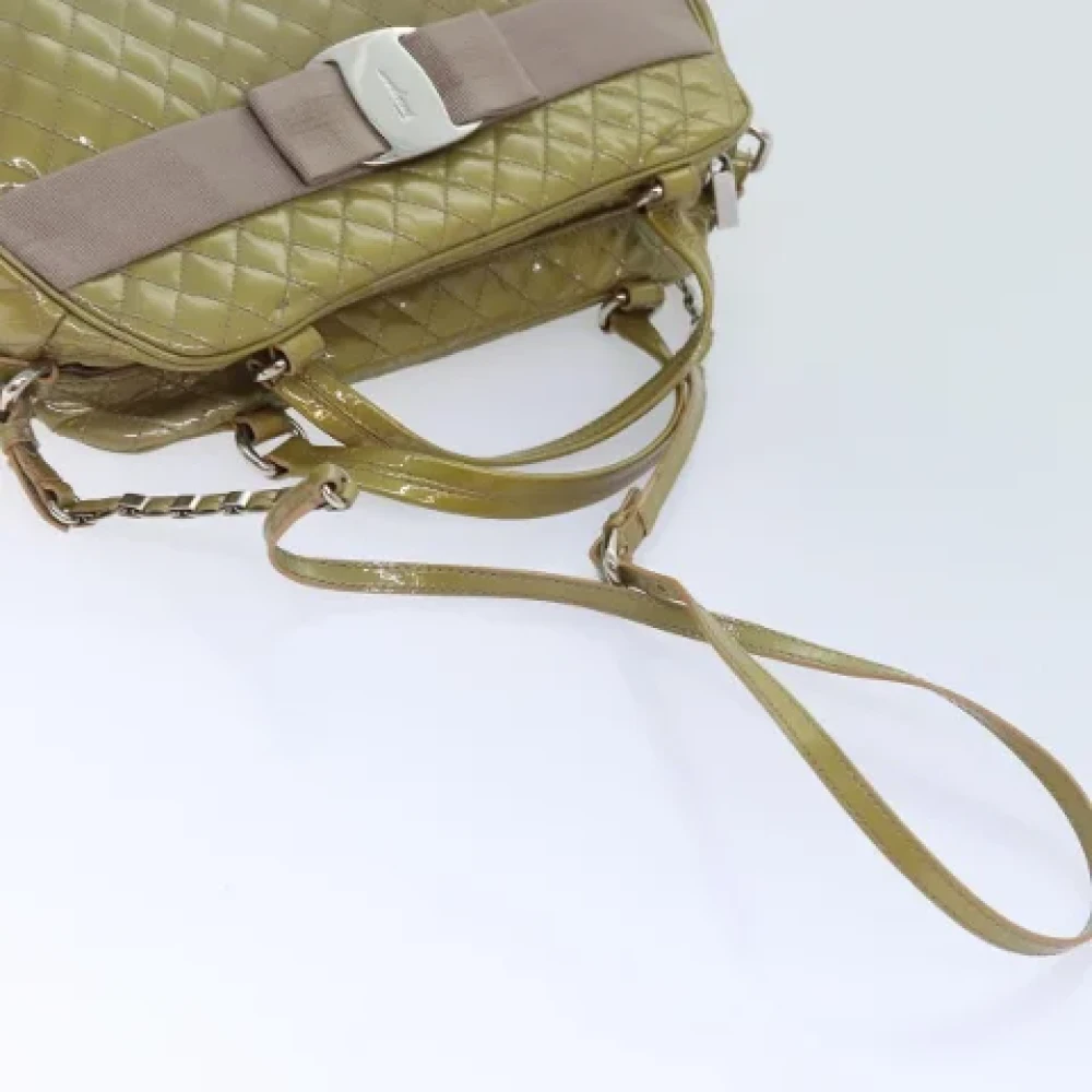 Salvatore Ferragamo Pre-owned Canvas handbags Brown Dames