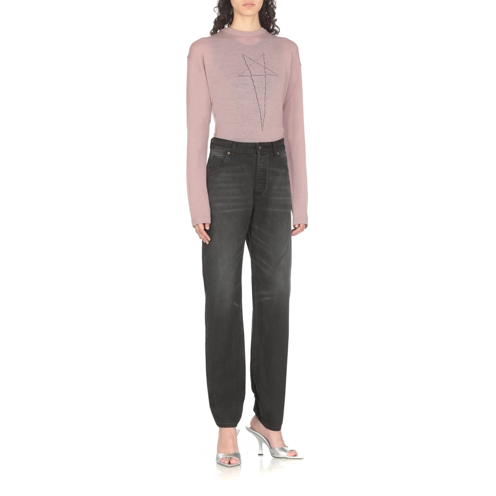 Darkpark Zwarte Katoenen Jeans met Riemlussen Black Dames