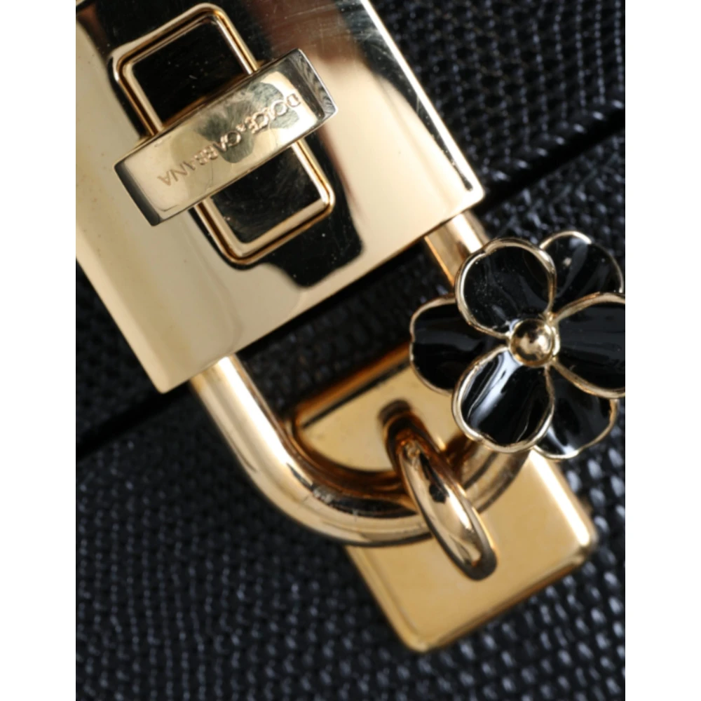 Dolce & Gabbana Zwarte Leren Hagedis-geëtste Schoudertas Black Heren