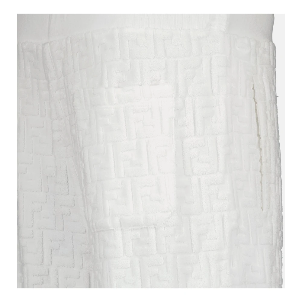 Fendi FF Katoenen Shorts Herfst-Winter Collectie White Heren