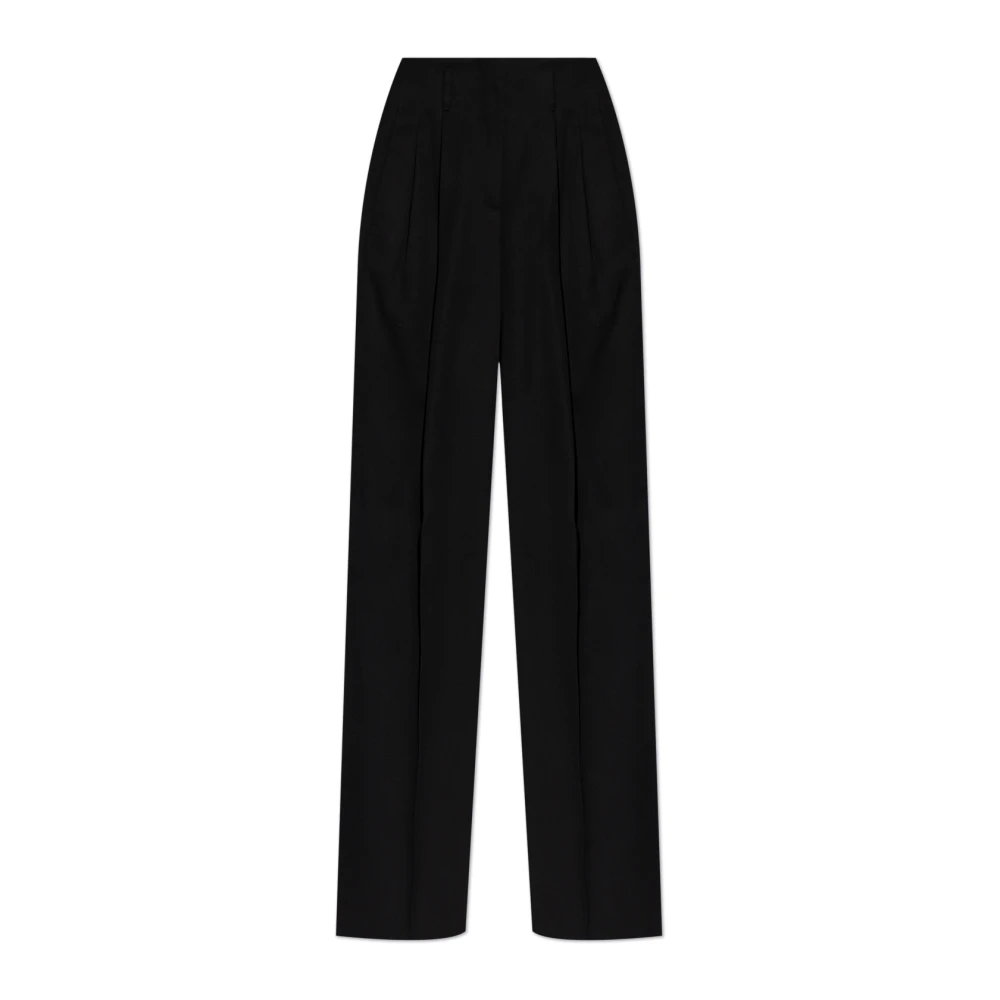 Golden Goose Women's Black/Golden Wool Trousers