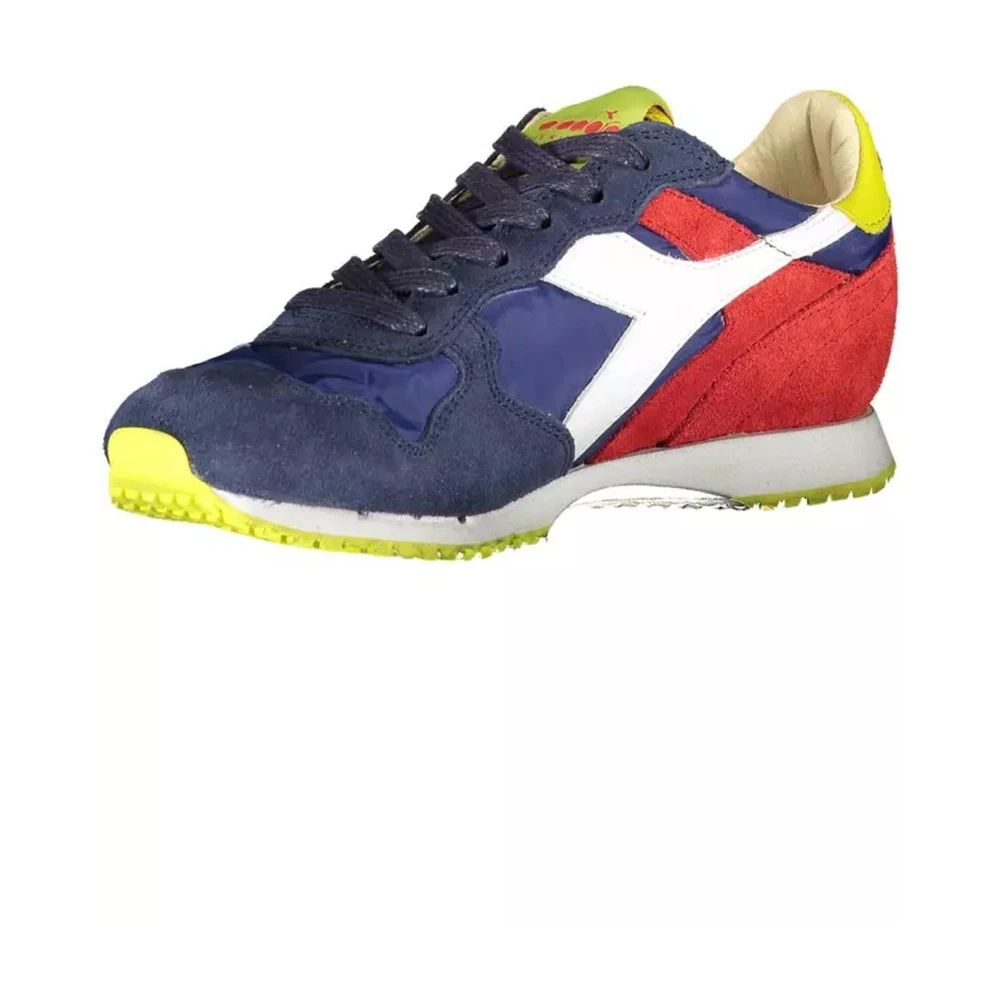 Diadora Women's Multicolor Sneakers, 3 1/2 Uk, Blue Nylon Suede Trainers For