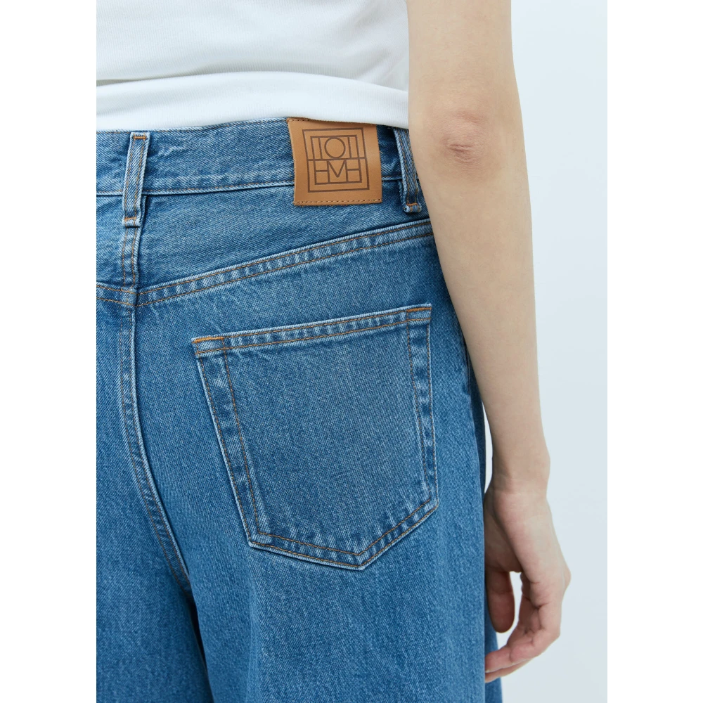 TotêMe Mid Rise Wide Leg Jeans Blue Dames