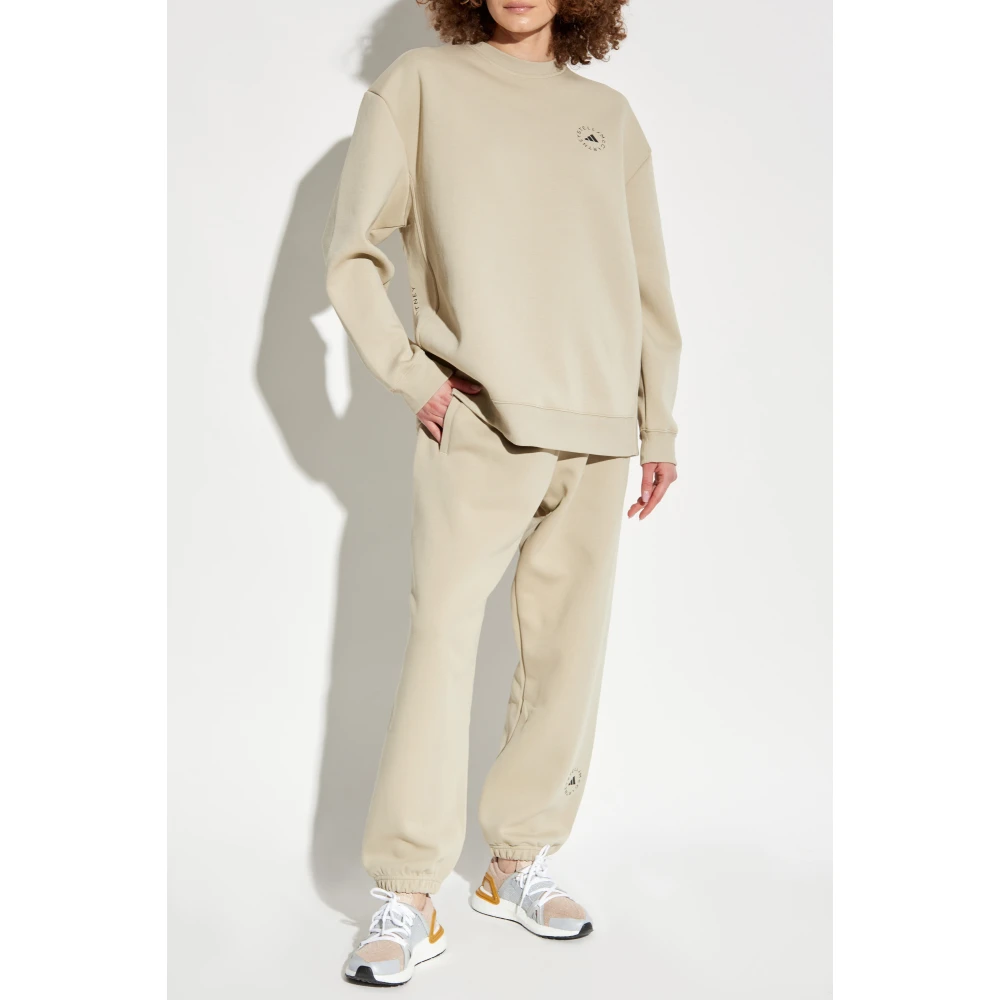 adidas by stella mccartney Sweatpants met bedrukt logo Beige Dames